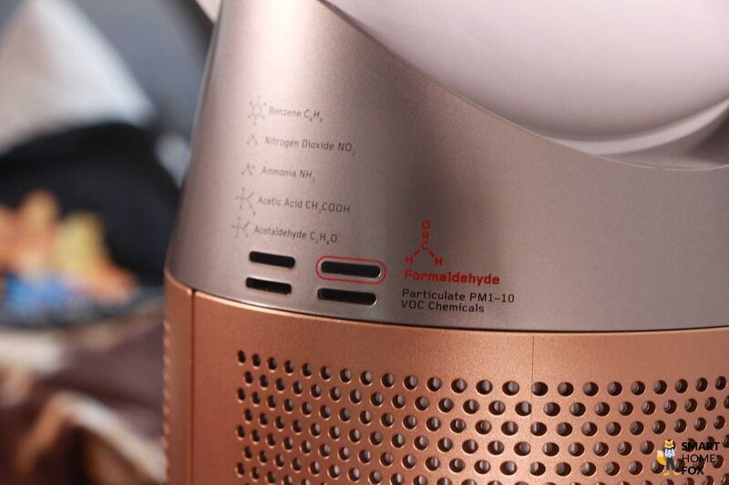 Die Sensoren des Dyson Purifier Hot+Cool Formaldehyde HP09 Luftreinigers, Heizlüfters und Ventilators.